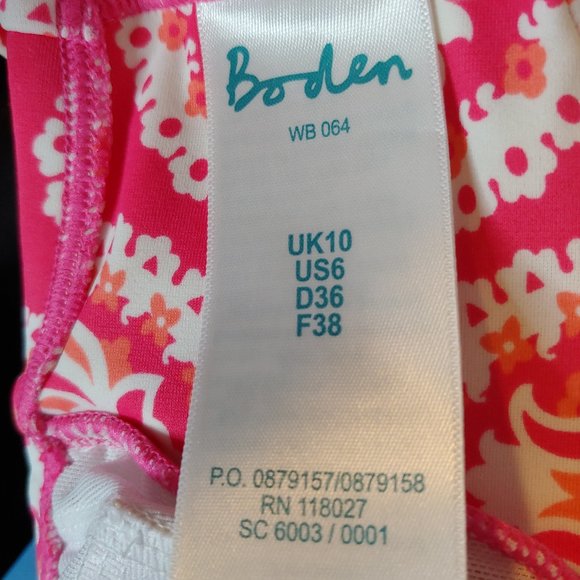 Boden Pink White Bikini Top Only US 6 Halter Strap - Picture 4 of 4